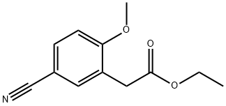 (5-Cyano-2-Methoxy-phenyl)-acetic acid ethyl ester 化学構造式