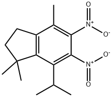 1H-Indene, 2,3-dihydro-1,1,4-trimethyl-7-(1-methylethyl)-5,6-dinitro- 化学構造式