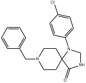 1,3,8-Triazaspiro[4.5]decan-4-one, 1-(4-chlorophenyl)-8-(phenylmethyl)-,976-96-5,结构式