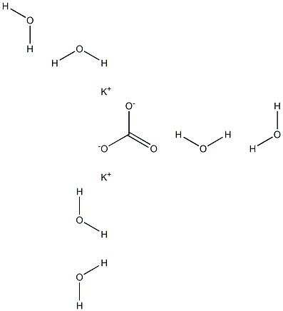 Potassium carbonate hexahydrate Struktur