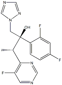 (2R,3S)-2-(2,4-二氟苯基)-3-(5-氟嘧啶-4-基)-1-(1,2,4-三唑-1-基)丁醇-2 结构式