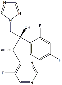 (2R,3S)-2-(2,4-difluorophenyl)-3-(5-fluoropyrimidin-4-yl)-1-(1,2,4-triazol-1-yl)butanol -2 化学構造式