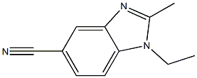 1-乙基-2-甲基-5-氰基苯并咪唑,,结构式