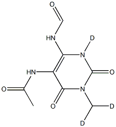 5-Acetylamino-6-formylamino-3-methyluracil-d3,,结构式