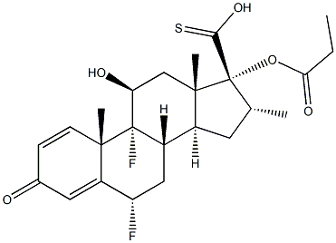 6a,9a-Difluoro-11b-hydroxy-16a-methyl-3-oxo-17a-(propionyloxy)-androsta-1,4-diene-17b-carbothioic Acid,,结构式