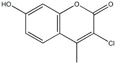 3-氯-4-甲基-7-羟基香豆素,,结构式