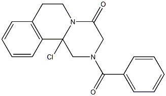 2-BENZOYL-1,2,3,6,7,11B-HEXAHYDRO-4H-PYRAZINO[2,1-A]ISOQUINOLIN-4-ONECHLORIDE 结构式