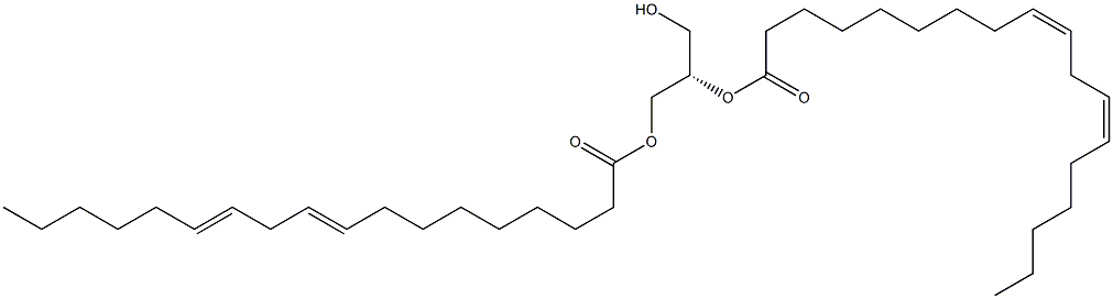 1,2-di-(9Z,12Z-octadecadienoyl)-sn-glycerol,,结构式