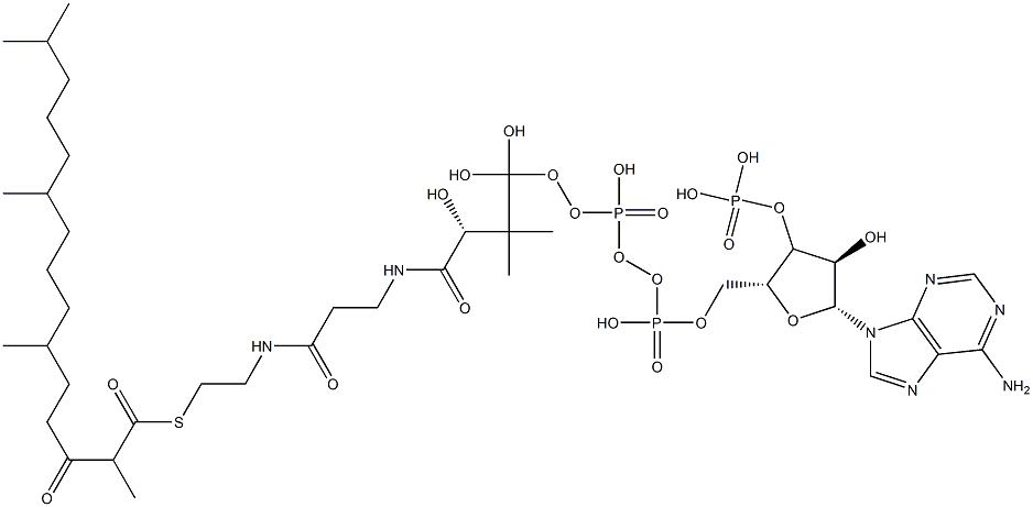 [(2R,3R,4R,5R)-5-(6-aminopurin-9-yl)-4-hydroxy-2-[[hydroxy-[hydroxy-[3-hydroxy-2,2-dimethyl-3-[2-[2-(2,6,10,14-tetramethyl-3-oxo-pentadecanoyl)sulfanylethylcarbamoyl]ethylcarbamoyl]propoxy]phosphoryl]oxy-phosphoryl]oxymethyl]oxolan-3-yl]oxyphosphonic acid