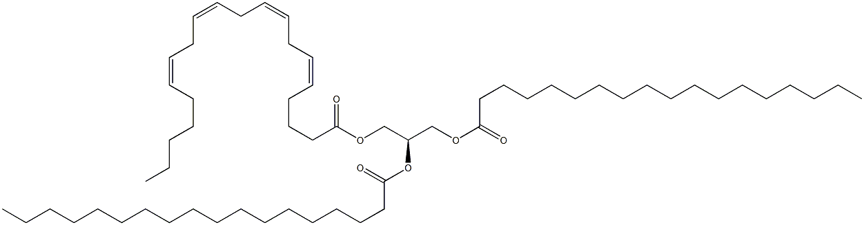 1,2-dioctadecanoyl-3-(5Z,8Z,11Z,14Z-eicosatetraenoyl)-sn-glycerol 结构式