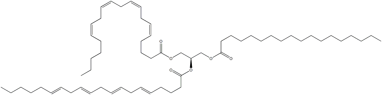 1-octadecanoyl-2,3-di-(5Z,8Z,11Z,14Z-eicosatetraenoyl)-sn-glycerol 结构式