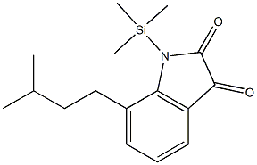 1H-Indole-2,3-dione, 7-(3-methylbutyl)-1-(trimethylsilyl)- Struktur