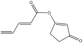 3-Oxo-1-cyclopenten-1-yl (2E)-2,4-pentadienoate 结构式