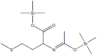 Trimethylsilyl 4-(methylsulfanyl)-2-(((E)-1-[(trimethylsilyl)oxy]ethyl idene)amino)butanoate 结构式