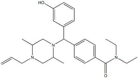 4-((2,5-dimethyl-4-(2-propenyl)-1-piperazinyl)(3-hydroxyphenyl)methyl)-N,N-diethylbenzamide Struktur