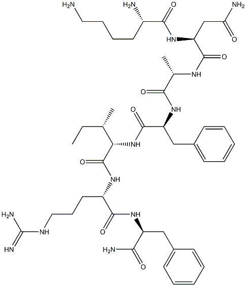 lysyl-asparaginyl-alanyl-phenylalanyl-isoleucyl-arginyl-phenylalaninamide 化学構造式
