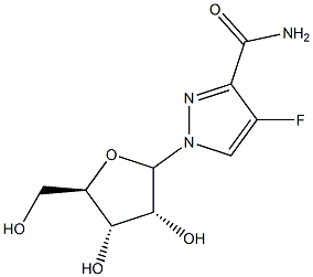 4-fluoro-1-ribofuranosyl-1H-pyrazole-3-carboxamide Structure
