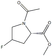 methyl N-acetyl-4-fluoroproline 化学構造式