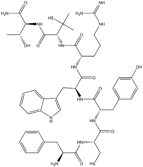 phenylalanyl--cysteinyl-tyrosyl-tryptophyl-arginyl-penicillaminyl-threoninamide 结构式