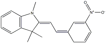 2,3-dihydro-2-(2-(4-nitro-3,5-cyclohexadien-2-ylidene)ethylidene)-1,3,3-trimethylindole 结构式