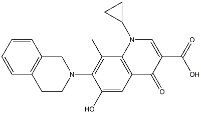 1-cyclopropyl-6-hydroxy-8-methyl-4-oxo-7-(1,2,3,4-tetrahydro-2-isoquinolyl)-1,4-dihydroquinoline-3-carboxylic acid Struktur