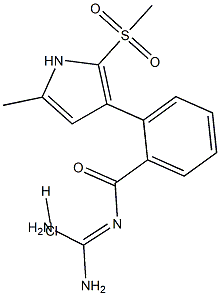 N-diaminomethylene-2-methyl-5-methylsulfonyl-4-pyrrolobenzamide, hydrochloride 化学構造式