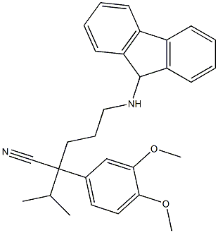 2-(3,4-dimethoxyphenyl)-5-(9-fluorenylamino)-2-(methylethyl)pentanenitrile Struktur