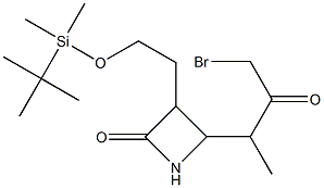 3-(1-tert-butyldimethylsilyloxyethyl)-4-(4-bromo-3-oxo-2-butyl)azetidinone Struktur