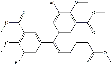 methyl 3',3''-dibromo-4',4''-dimethoxy-5',5''-bis(methoxycarbonyl)-6,6-diphenyl-5-hexenoate Structure