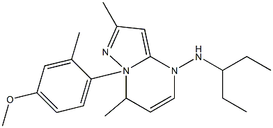 4-(3-pentylamino)-2,7-dimethyl-8-(2-methyl-4-methoxyphenyl)pyrazolo(1,5-a)pyrimidine 化学構造式