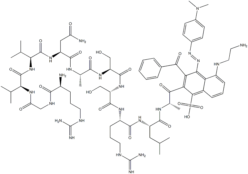(4,4'-dimethylaminophenazo)benzoyl-arginyl-glycyl-valyl-valyl-asparaginyl-alanyl-seryl-seryl-arginyl-leucyl-alanyl-5-((2'-aminoethyl)amino)naphthalene-1-sulfonic acid 结构式