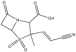 3-(2-cyanoethenyl)-3-methyl-4,4,7-trioxo-4-thia-1-azabicyclo(3.2.0)heptane-2-carboxylic acid