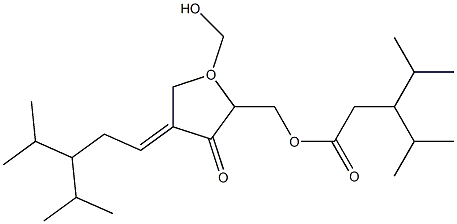 (1-(hydroxymethyl)-4-(4-methyl-3-(methylethyl)pentylidene)-3-oxo-2-oxolanyl)methyl 4-methyl-3-(methylethyl)pentanoate Structure