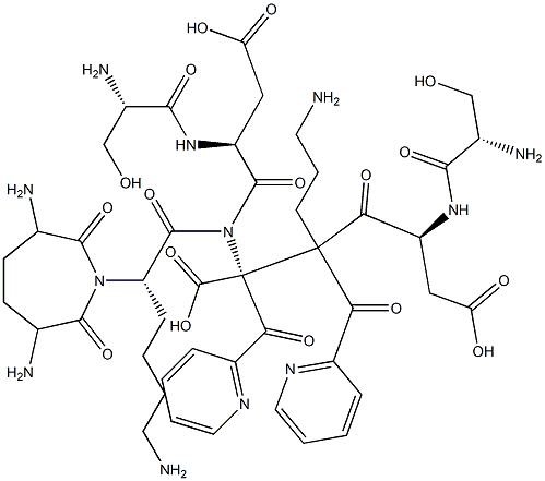 picolinoyl-seryl-aspartyl-picolinoyl-seryl-aspartyl-2,5-diaminoadipoyl-lysyl-lysine,,结构式