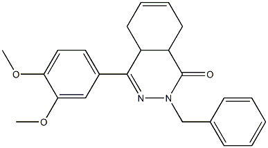 2-benzyl-4-(3,4-dimethoxyphenyl)-4a,5,8,8a-tetrahydro-2H-phthalazin-1-one 化学構造式