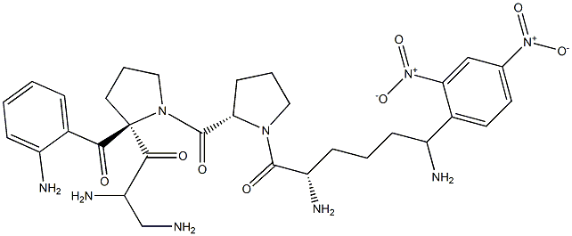 (2-aminobenzoyl-epsilon-2,4-dinitrophenyllysyl-prolyl-prolyl)ethylenediamine Struktur