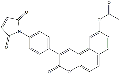 9-acetoxy-2-(4-(2,5-dihydro-2,5-dioxo-1H-pyrrol-1-yl)phenyl)-3-oxo-3H-naphtho(2,1-b)pyran Struktur