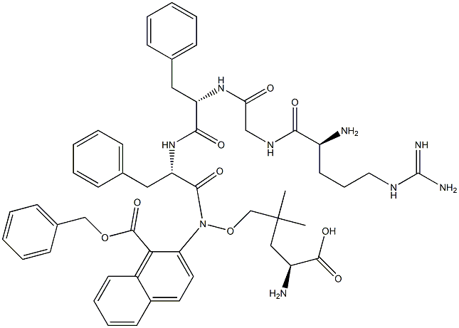 benzyloxycarbonyl-arginyl-glycyl-phenylalanyl-phenylalanyl-leucine-4-methoxy-2-naphthylamine 化学構造式