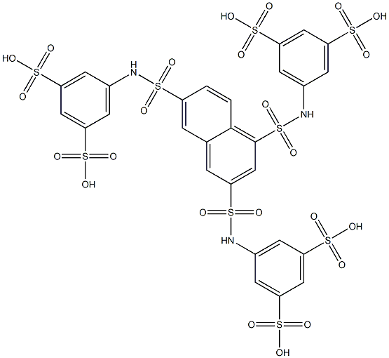 5,5',5''-(1,3,6-naphthalenetriyltris(sulfonylimino))tris(1,3-benzenedisulfonic acid) 结构式