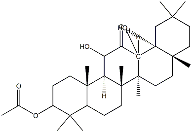 3-acetoxy-11,13-dihydroxyolean-12-one,,结构式