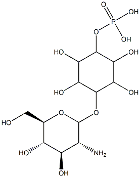 4-O-(2-amino-2-deoxyglucopyranosyl)inositol 1-phosphate,,结构式
