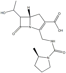 2-((1-prolinamido)methyl)-6-(1-hydroxyethyl)penem-3-carboxylic acid Structure