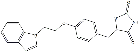 5-((4-(2-(1-indolyl)ethoxy)-phenyl)methyl)thiazolidine-2,4-dione Struktur