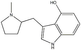 3-(N-methylpyrrolidin-2-ylmethyl)-4-hydroxyindole Struktur