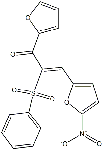 1-(5-nitro-2-furyl)-2-(phenylsulfonyl)-2-(furylcarbonyl)ethylene Struktur