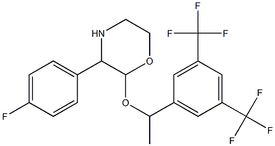 2-((1-(3,5-bis(trifluoromethyl)phenyl)ethyl)oxy)-3-(4-fluorophenyl)morpholine,,结构式