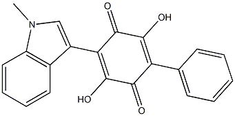2,5-dihydroxy-6-(1-methylindol-3-yl)-3-phenyl-1,4-benzoquinone Structure
