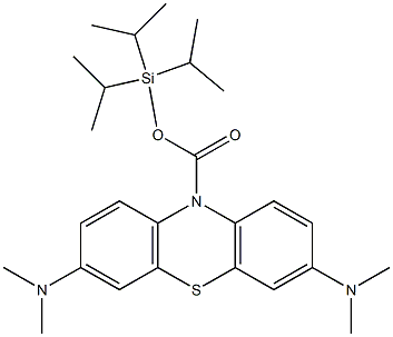 TRIISOPROPYLSILYL3,7-BIS(DIMETHYLAMINO)PHENOTHIAZINE-10-CARBOXYLATE,,结构式