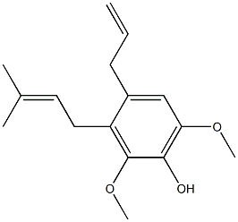 4-ALLYL-2,6-DIMETHOXY-3-(3-METHYL-2-BUTENYL)PHENOL Struktur