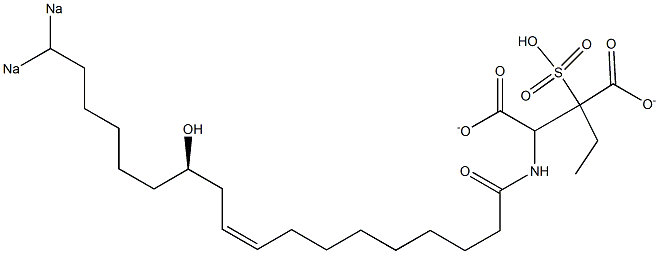 DISODIUMRICINOLEAMIDOETHYLSULPHOSUCCINATE 化学構造式